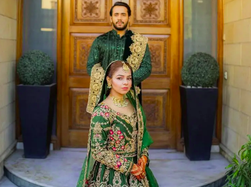 Hareem Sohail Stuns in Green Mehndi Outfit