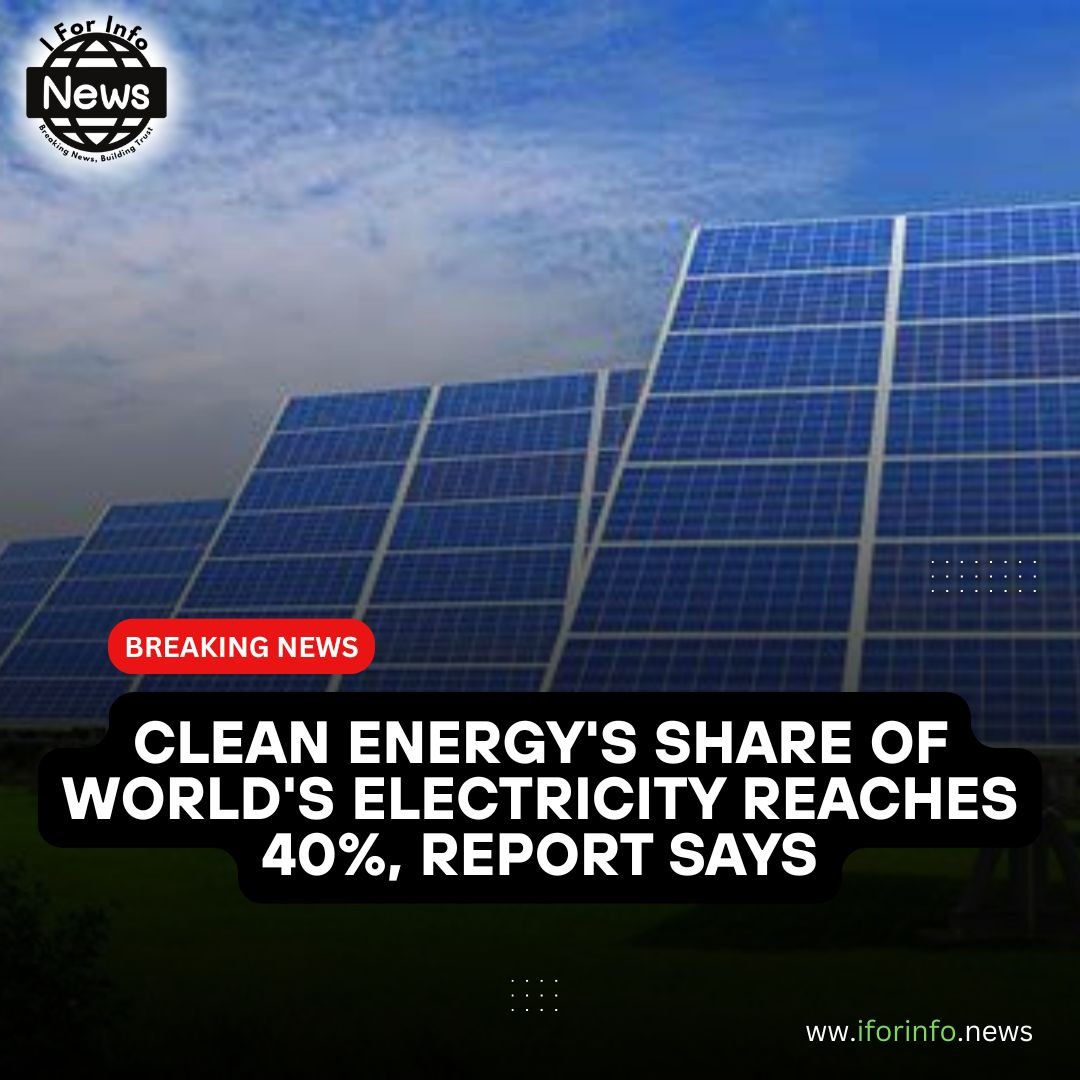 Clean energy’s share of world’s electricity reaches 40%, report says