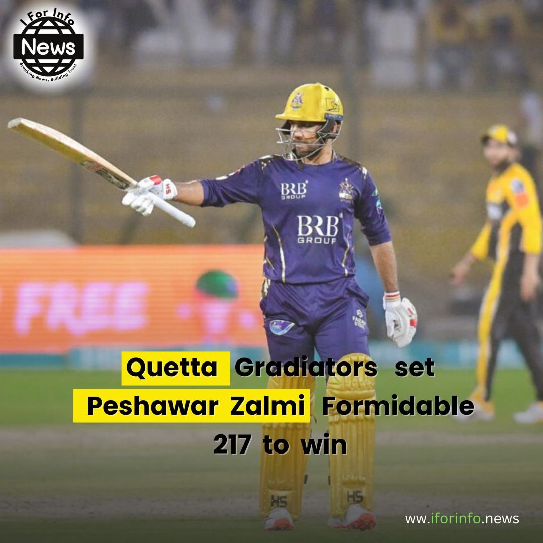 Quetta Gradiators setPeshawar Zalmi Formidable 217 to Win